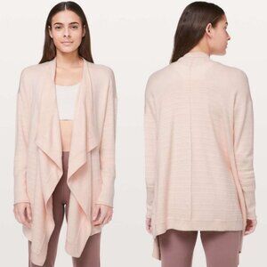 Lululemon Silk Blend‎ Pink Knit Wrap Sweater Find Calm Size 10 Luxuriously Soft